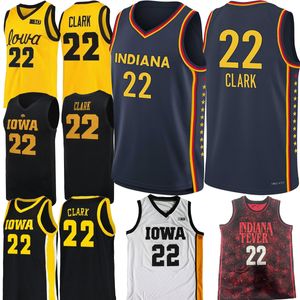 2024 Финальные четыре майки 4 Индиана Лихорадка Caitlin Clark Women College Basketball Jerseys Айова Соколиное ведра 22 Кейтлин Кларк Джерси Дом в гостях желтые черные белые.