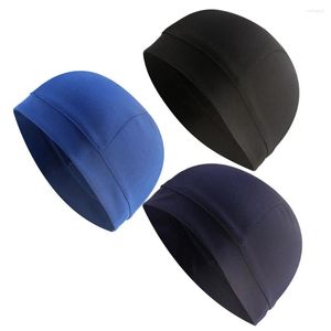 Bandanas 3pcs Liner Caps Sweat Wicking Hat Cycling Inner Linning Cap Headwear For Men Outdoor Sports Black