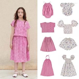 Kleidung Sets Kleinkindmädchen Kleidung Marke 2024 Sommer Kinder T-Shirts und Shorts süße Bluse Rose Girl Kleider Prinzessin Baby-Outfit Set