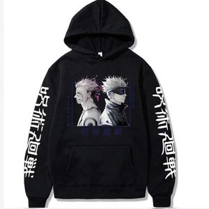 Herrtröjor tröjor jujutsu kaisen cosplay roliga gojo satoru cool ryomen sukuna manga vän tryck hoodie tröjor hastighet plus storlek hoodie t240510