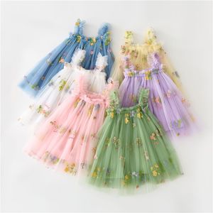 Baby Girls's Dresses Kids Clothing Girl Princess Dress Summer Sweet Skirt Flower Embroidery Pattern