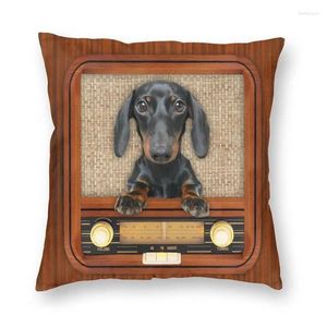 Dachshund Dachshund na caixa de rádio 40x40cm para sala de estar Badger Wiener Salsicha Nórdica Capa Passagem do carro