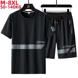 مجموعة T-shirt للرجال Mens مجموعة قصيرة الأكمام مجموعة الحجم 6xl 7xl 8xl بالإضافة إلى قميص sve القميص القصيرة الصيفية الصيفية سائحة y240508