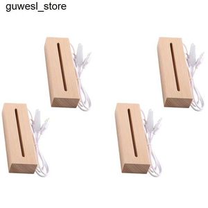 Night Lights Hot wood rectangular lamp base for acrylic crystal night lamps resin art S240513