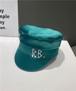 Berets Brand Designer Spring Summer Caps Женские алмазные буквы Stain Sboy Cap Baker Boy Hat Visor 2209203823779