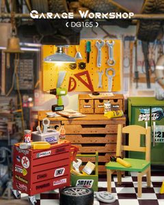 Architektur/DIY House Rolife Dollhouse Miniaturhaus Kit DIY Mini Garage Workshop LED LEGELICHE ERSTELLUNG DESTELLATIVE HOLTENDER BRÜFUNGEN FÜR KINDER