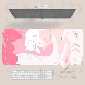 Pads Handgelenk ruht rosa Katzenspiel Desktop -Spiel großer Keyboard -Designtisch J240510