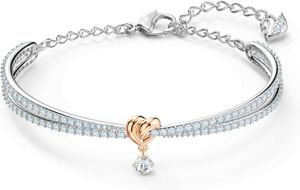 Swarovski Lifetime Heart Necklace Earrings and Armband Crystal Jewelry Collection Rose Gold and Rhodium Polished