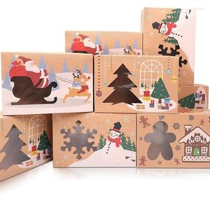Gift Wrap Christmas Cookie Boxen mit klarem Fenster Weihnachtsbacken für Geben