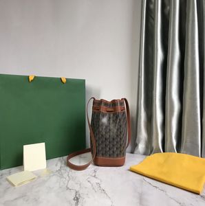 10A women's drawstring shoulder bag, leather bound handbag, luxury designer handbag, painted bucket bag, wallet, shoulder bag, federal shipping bag box