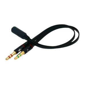 2024 3,5 mm TRRS -Adapter 2 Männlich 1 weibliche Mini 3,5mm -Buchse 4 -Stift -Splitter -Stereo -Mikrofon -Flachkabel -Steckdose für 2 3Pin ConnectorMicrophon -Splitteranschluss