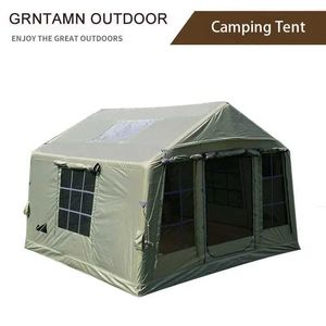 Tents and Shelters 10 person inflatable camping tent for activity house automatic folding family fishing camp large double-layer party waterproof cabinQ240511