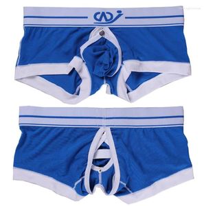 Underpants Underwear Mens Boxer Shorts Modal Cuecas Open Crotch Removable Pouch For Male Underware Calzoncillos