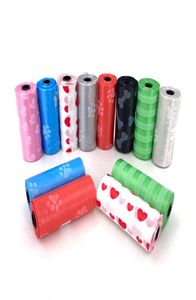 15roll Haustierhundkotbeutel Spender Sammler Müllbeutel Welpe Katze Pooper Schaufel Beutel Kleine Rollen Outdoor saubere Haustiere Supplies2424636