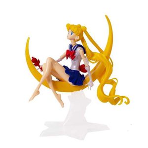 Figure giocattolo d'azione Cartoon Anime Sailor Moon Tsukino Figura Azione Ali Collezione Decorazione per decorazioni per torta per bambola Model Girls Gioca Giochi per bambini Y240514