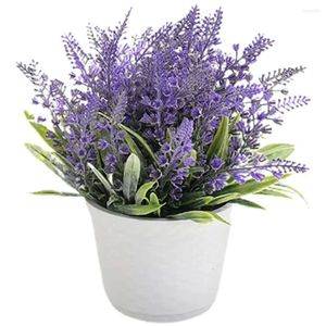 Fiori artificiale lavanda decorativa di lavanda decorativa mini finte piante finte bonsai decorazioni per centrotavola di plastica home office wedding