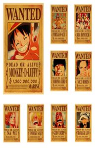 Väggklistermärken en bit klassisk anime vintage affisch luffy zoro ville rum dekor konst kraft papper5964592