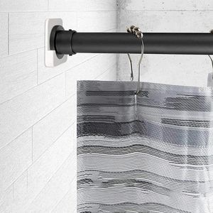 Tende per doccia di alta qualità marca durevole porta da tenda pratica porta da bagno utensile bianco addomina nera installazione multipla