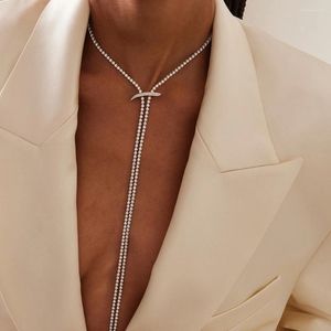 Chains Stonefans Elegant Crystal Long Chain Choker Collar Accessories Gift Fashion Rhinestone Tassel Necklace Wedding For Women