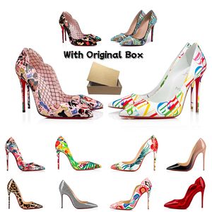 레드 하이힐 바닥 디자이너 드레스 슈즈 스니커즈 여성 고급 반짝이는 트리플 블랙 화이트 특허 가죽 스웨이드 8cm 10cm 12 cm 파티 여자 웨딩 신발