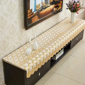 Tabela de mesa amplia o armário de TV Toleta de mesa à prova d'água à prova de poeira para refeições de café estampando longa