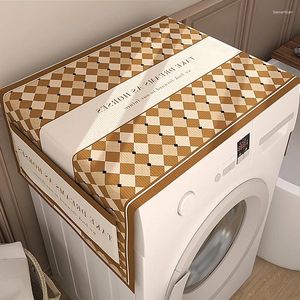 Carpets Classic Plaid Washing Machine Cover Retro Grid Dust Mat Refrigerator Microwave Covers Household Goods Protector Pad