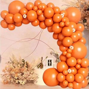 Matte 107Pcs Decoration Balloon Party Orange Birthday Deco Celebration Decor Theme Event Indoor Supplies r