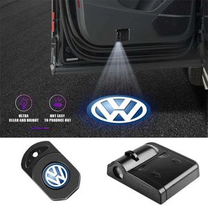 Araç Çıkartmaları Araba Led Işıkları Evrensel Kablosuz Hoş Geldiniz VW Volkswagen Golf 7 Passat B6 MK4 Tiguan Scirocco GTI Araba Aksesuarları T240513