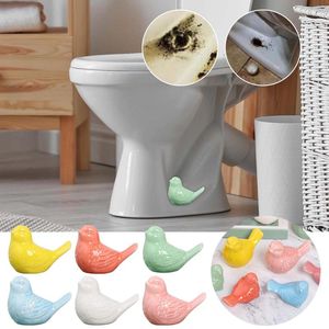 Toalettstol täcker söta keramiska fåglar mössor för botten av dekorativ djurskruv julprydnad dotter
