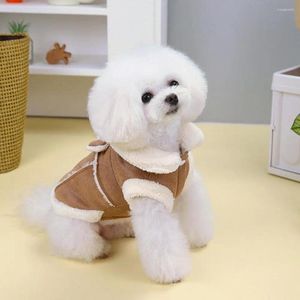 Dog Apparel Indoor Outdoor Coat Stylish With Traction Rope Buckle Pet Cotton Cute Thickened Winter Clothing For Small Medium Dogs