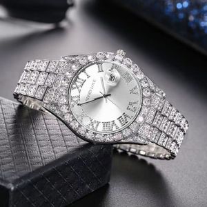 Mrożone zegarek Hip Hop Men Diamond Watch VVS Designer Watch Fashion Class