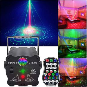 RGB Laser Projector Stage Light DJ Disco LED Lamp USB Rechargeable UV Sound Strobe Stage Effect Wedding Xmas Holiday Party