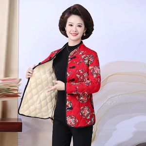 Women's Jackets Parka Jacket Autumn And Winter Floral Lamb Wool Cotton Plaid Long Sleeve Insulation Xl-5XL Coat