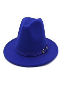2020ニューファッション20カラーストックパナマ帽子ユニセックス女性男性ウールフェルトワイドブリムフェドーラハット全体ジャズカウボーイcap7806009