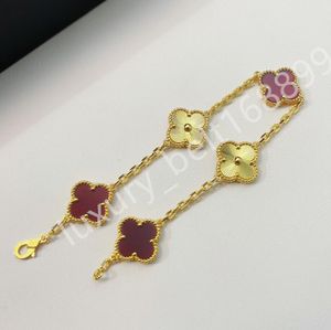 Van Clover Bracelet Luxury Designer jewelry Four Leaf Bracelets 18K Gold Silver Plate Agate Diamond Fashion van Love Charm Chain For Women Wedding Gift Party