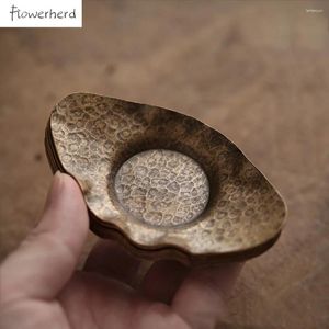Tebrickor Saucer Teaware Tray Handgjorda koppar Japansk stil Anti-Skidisoleringsceremoni Tillbehör antik