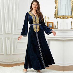 Vestidos casuais abaya para mulheres músculos outono/inverno Velvet Dress Wedding Fashion Fashion da moda árabe