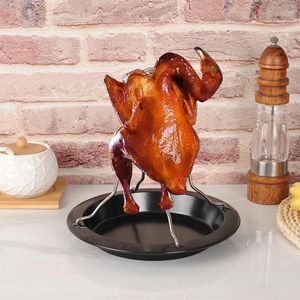 Tools Non-Stick Barbecue Grilling Baking Cooking Pans Chicken Roaster Rack With Bowl BBQ Accessories