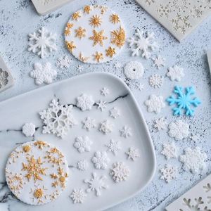 Baking Moulds Christmas Snowflake Silicone Mold Fondant Mould Cake Decorating Tool Chocolate Gumpaste Sugarcraft Kitchen Gadgets