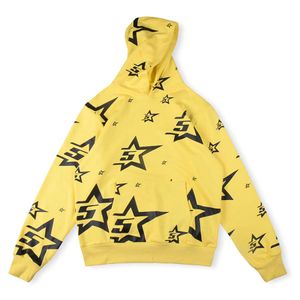 24FW Sweatshirts Hood Designer Herren Womens Yellow Star Gedruckt übergroße Fleece Herren Hoodies Sweatshirt Hip Hop