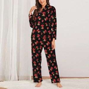 Abbigliamento da casa pigiami femminile magico fungo da notte per leisure notturni macchiati 2 pezzi Set di pigiami casual set di oversize a maniche lunghe