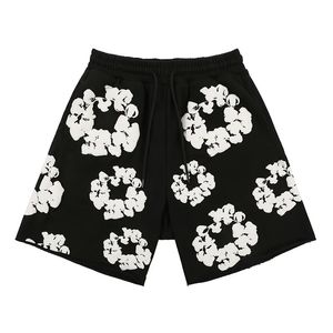 Fashion Summer Floral Hip Hop Shorts in schiuma High Street Short Jogger Short Flower Painted Y2K Short Pants Elastic Waist 240513