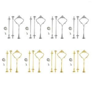 Moldes de cozimento 8 conjuntos de 3 camadas Crown Bolo Stand Stand Achars Hardware Gadgets de cozinha para casamento e festa - Silvergolden