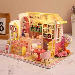 Arkitektur/DIY House Doll House Minature Dollhouse Kits 3D Puzzle Assembly Building Model Toys With Furniture Lighting Wood Crafts Födelsedagspresenter