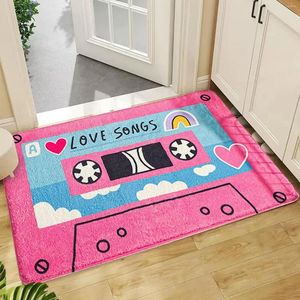 Carpets Funny Retro Cassette -Creative Entrance Door Mat- Anti-slip Floor Mats For Living Room Bathroom/Soft Rugs Bedroom