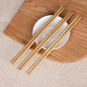 箸3ペア天然竹の木材健康中国の炭化再利用可能なキッチン食器寿司箸
