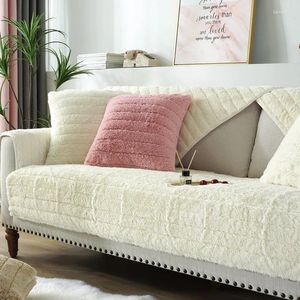 Stol täcker lång plysch enkel modern soffa kudde förtjockad och varm på vintern all-purpose cover tatami fönstermatta