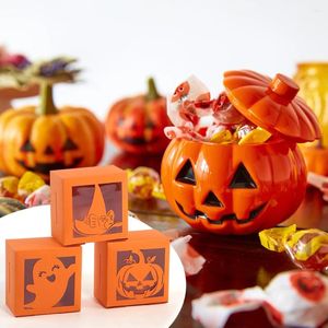 Presentförpackning 24st Halloween Candys Box med skräckomslag Multi-Purpose Squared Cake Case For Party Favors Decoration