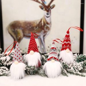 装飾的な置物クリスマスの記事編み羊毛の森の男人形小さなペンダント顔のない木の装飾