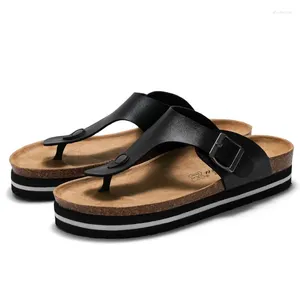 Slippers Rubber Flip Flops Beach Shoes Casual Slides Lady Low Platform Slipers Women Hawaiian Sabot Luxury Girl 2024 PU Hoof Hee